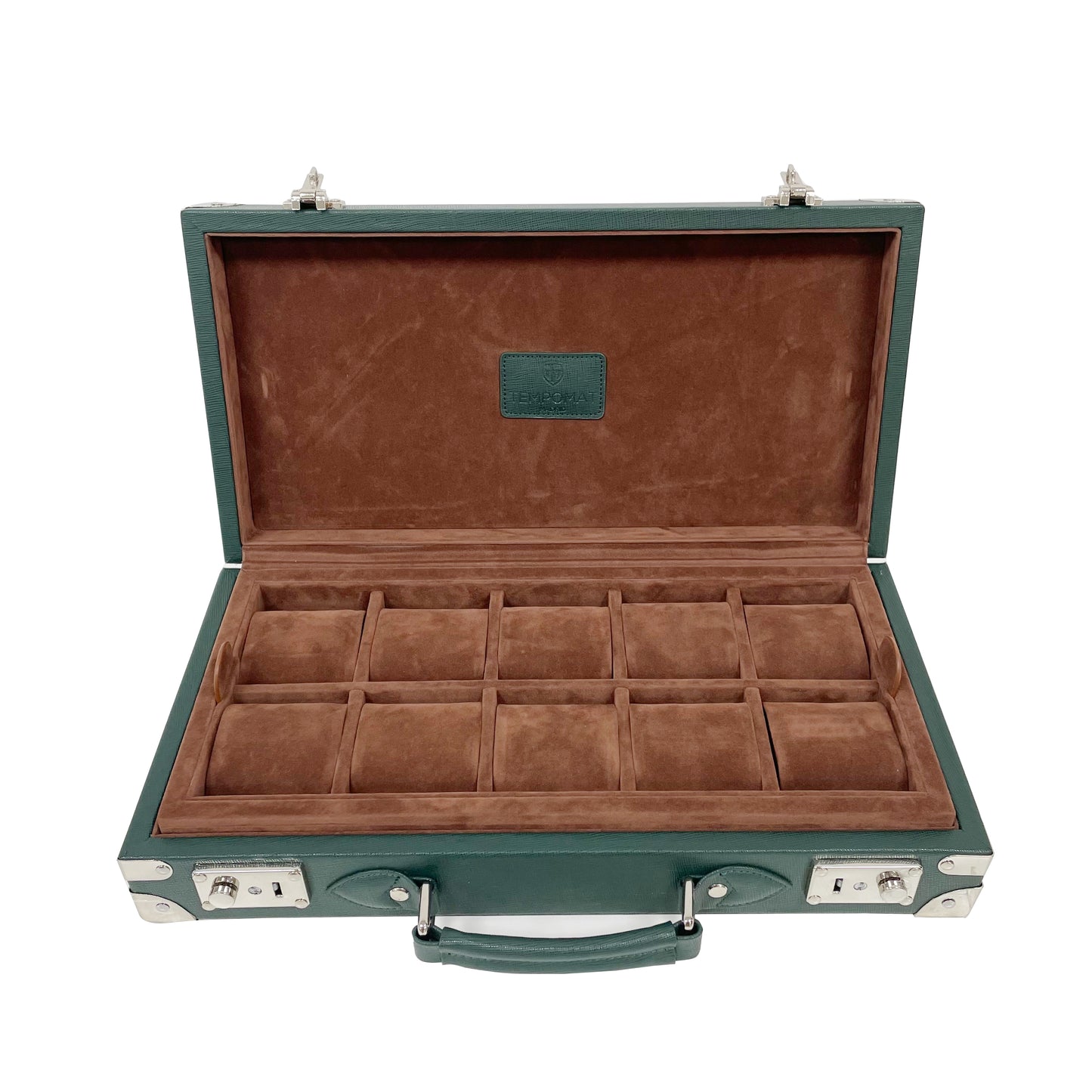 Green Saffiano Leather Collector Case