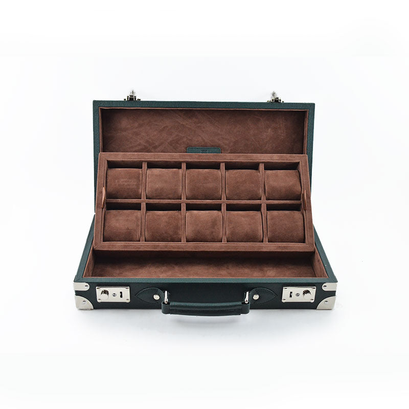 Green Saffiano Leather Collector Case