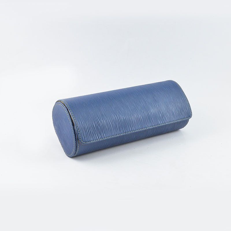 Blue Saffiano Leather Watch Roll