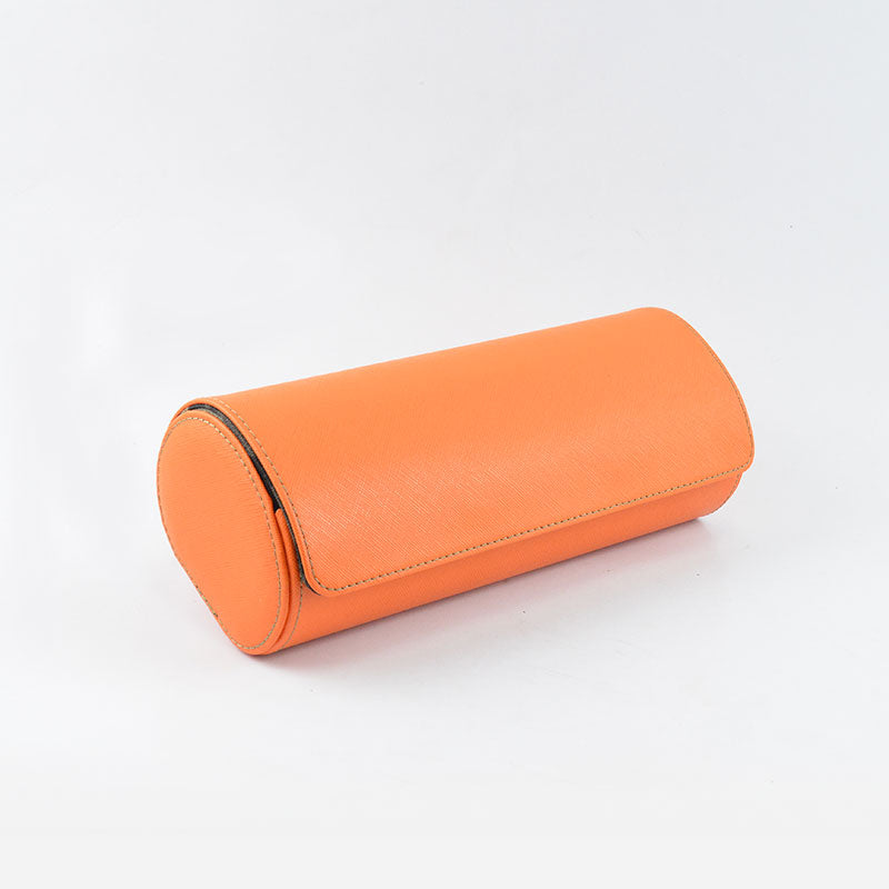 Orange Camo Saffiano Leather Watch Roll