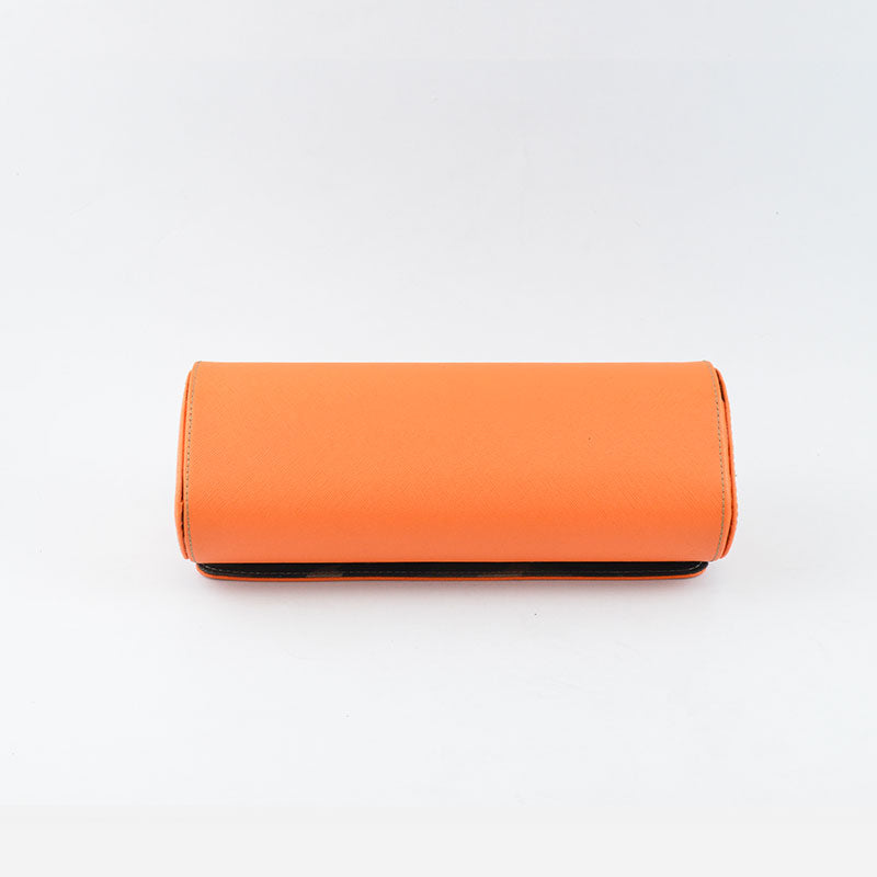 Orange Camo Saffiano Leather Watch Roll