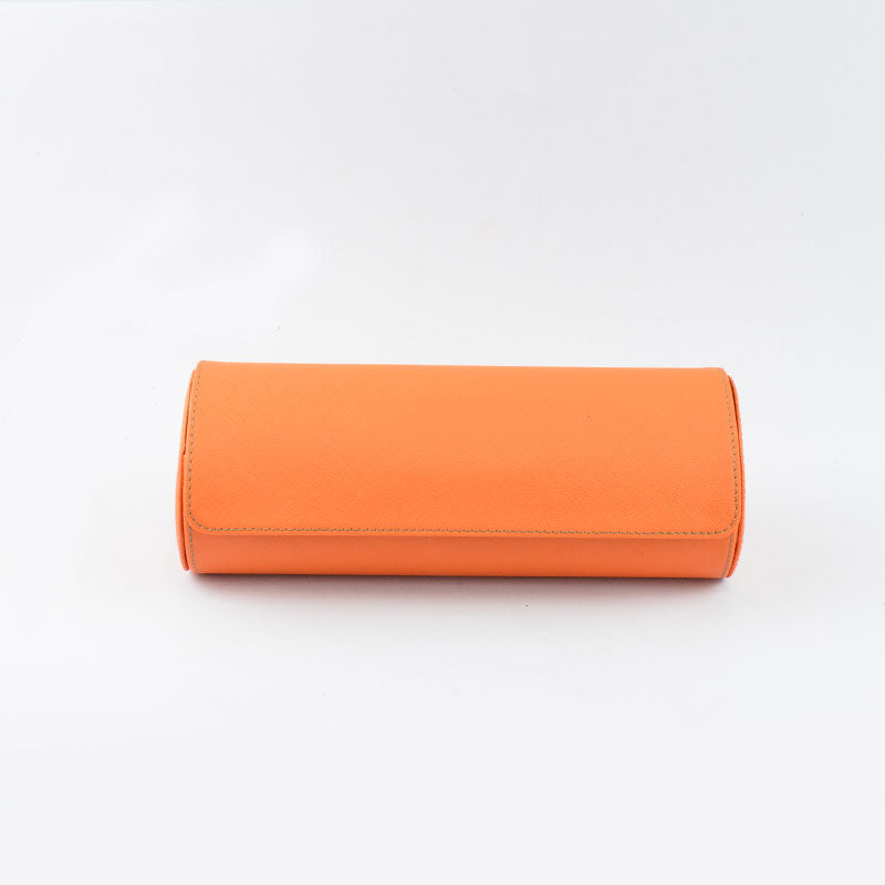 Orange Camo Saffiano Leather Watch Roll