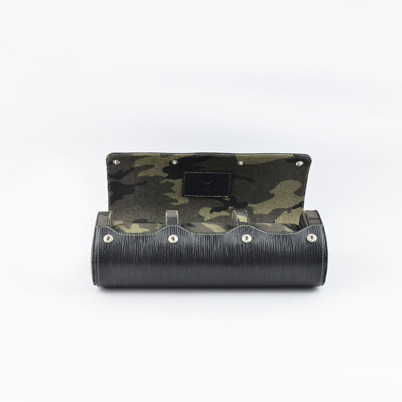 Black Camo Saffiano Leather Watch Roll
