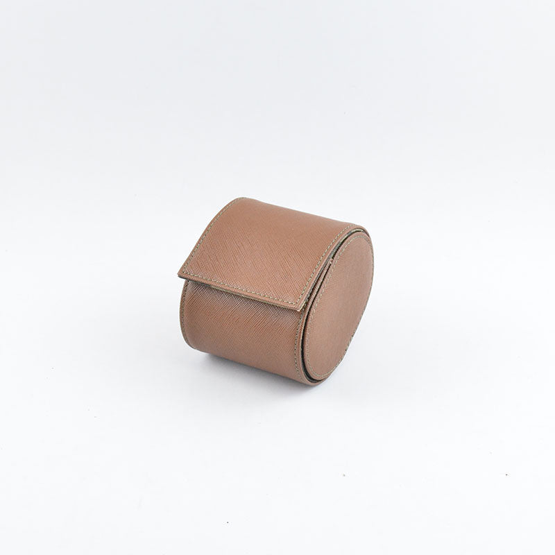 Brown Camo Saffiano Leather Watch Roll