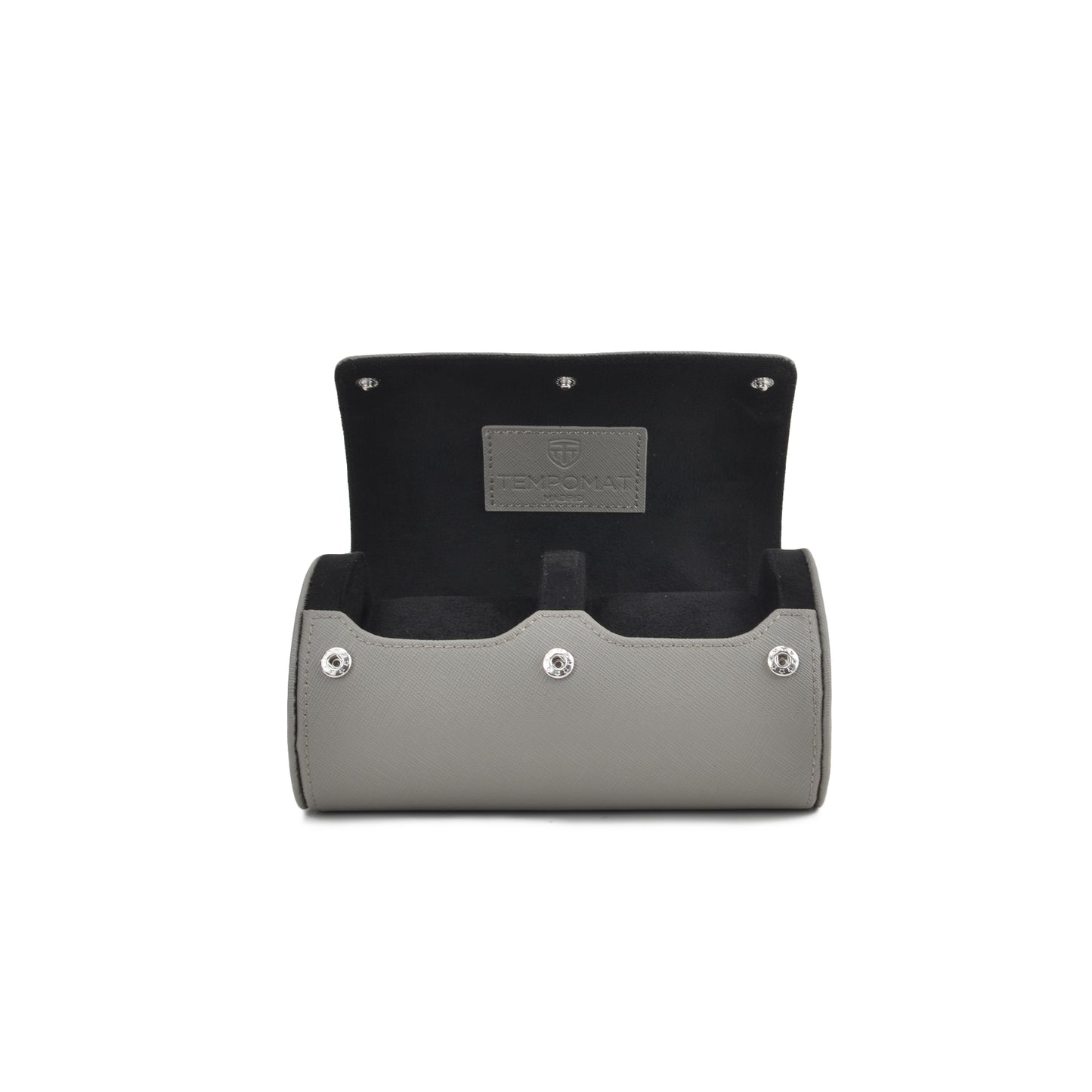 Grey Saffiano Leather Watch Roll