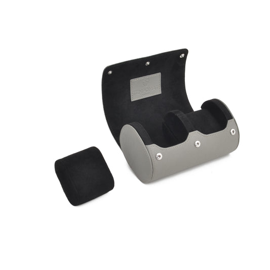 Grey Saffiano Leather Watch Roll