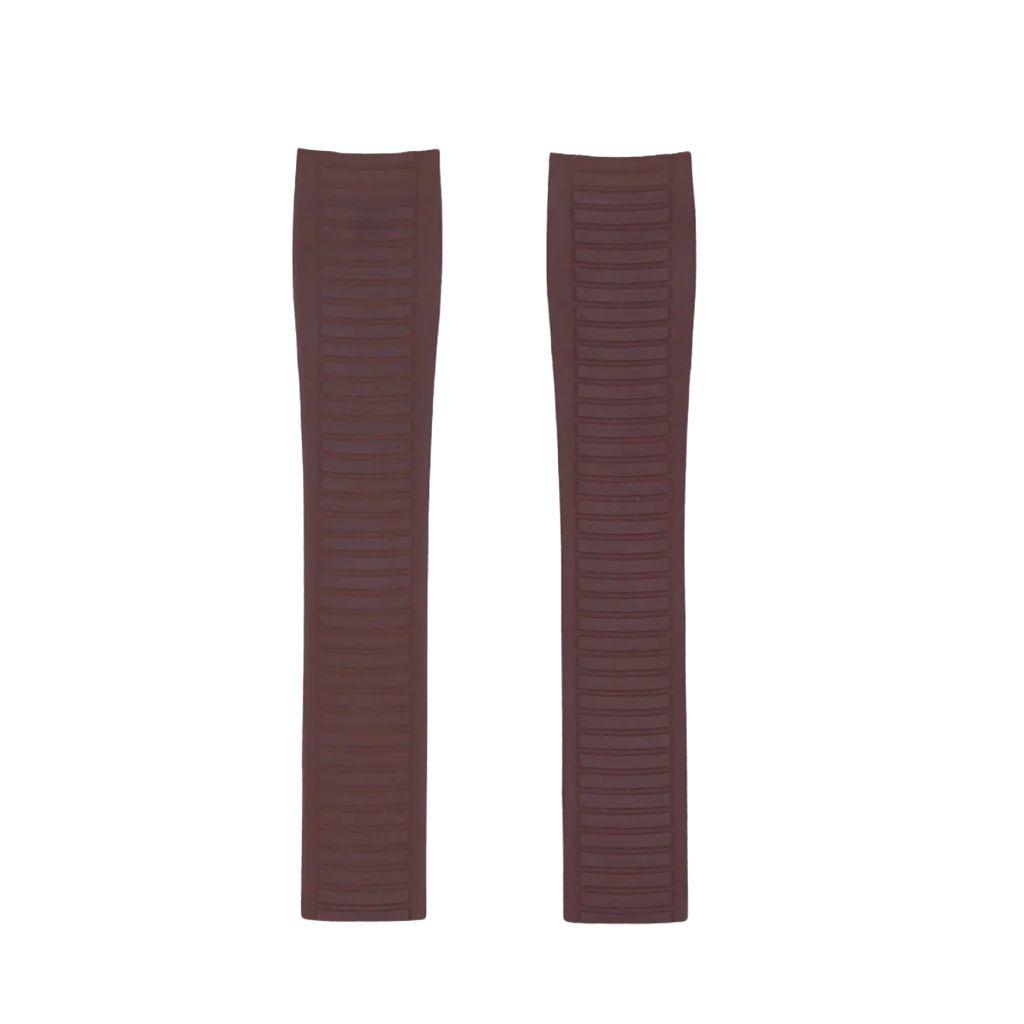 FKM Vulcanized Brown Rubber Strap for Patek Philippe Aquanaut
