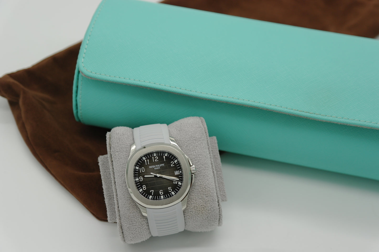 Sky Blue Saffiano Leather Watch Roll