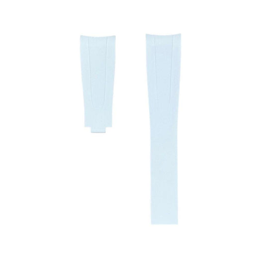 FKM Vulcanized White Rubber Strap for Rolex Deployant Buckle