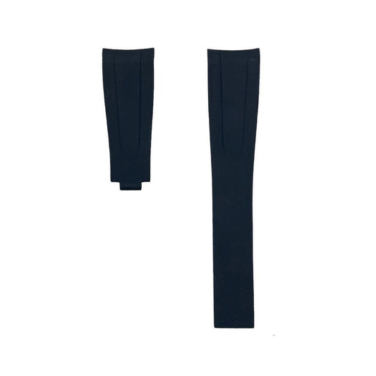 FKM Vulcanized Black Rubber Strap for Rolex Deployant Buckle