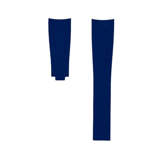 FKM Vulcanized Navy Blue Rubber Strap for Rolex Deployant Buckle