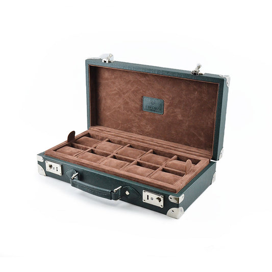Green Saffiano Leather Collector Case