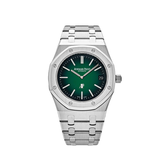 Audemars Piguet Royal Oak 15202PT.OO.1240PT.01 'Jumbo' Extra-Thin Platinum Green Dial