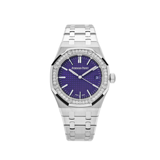 Audemars Piguet Royal Oak 15551BC.ZZ.1356BC.02 White Gold Purple Dial Diamond Bezel Special Edition