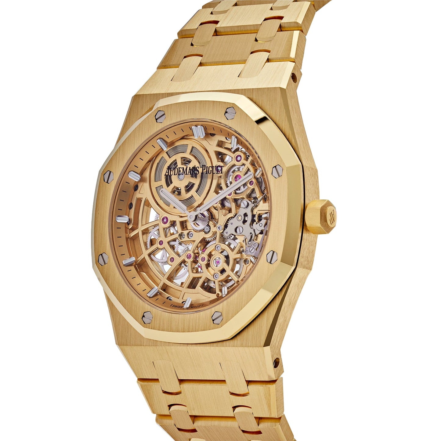 Audemars Piguet Royal Oak 16204BA.OO.1240BA.01 Jumbo Extra-Thin Yellow Gold Openworked