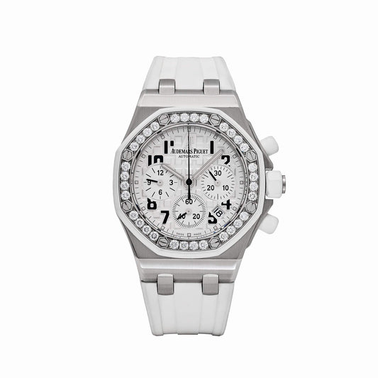 Audemars Piguet Royal Oak Offshore 26048SK.ZZ.D010CA.01 Stainless Steel White Dial Diamond Bezel