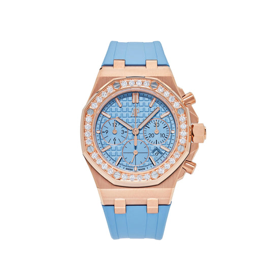 Audemars Piguet Royal Oak Offshore 26231OR.ZZ.A085CA.01 Chronograph Rose Gold Blue Dial Diamond Bezel (2023)