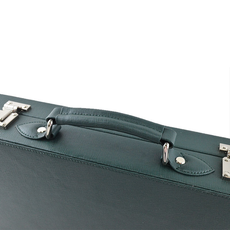 Green Saffiano Leather Collector Case