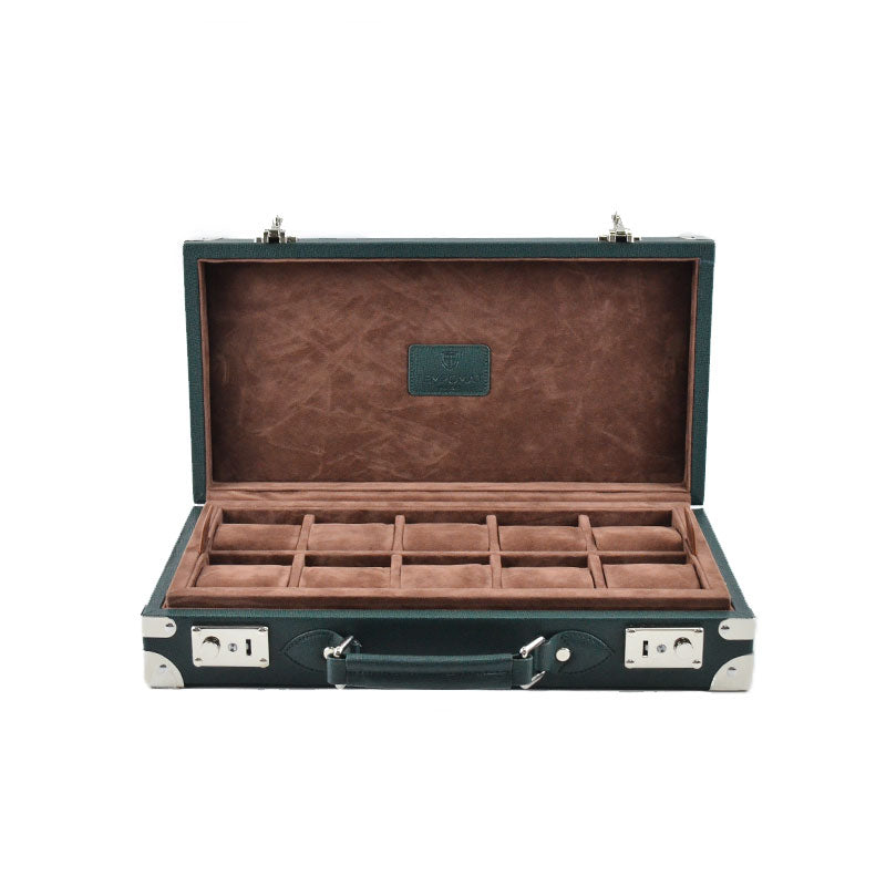Green Saffiano Leather Collector Case