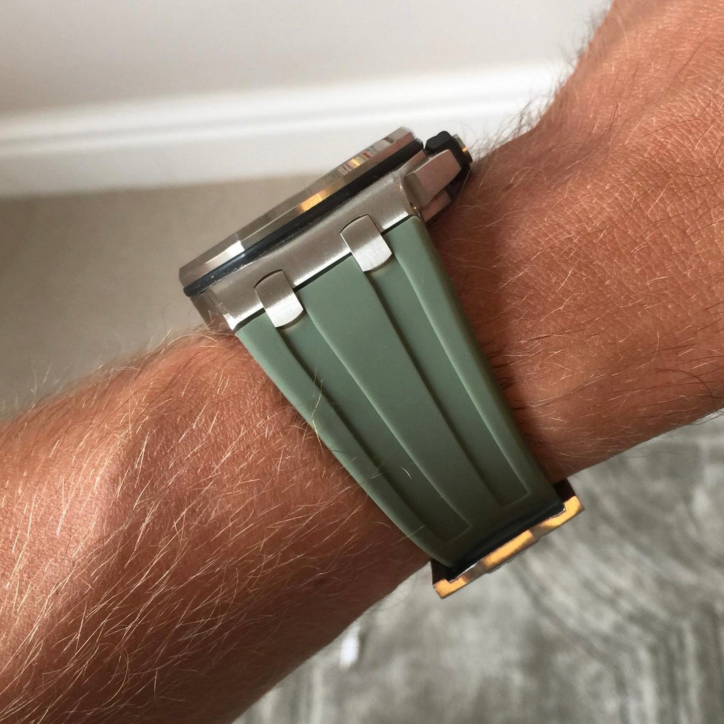 Khaki Green Rubber Strap for Audemars Piguet Royal Oak Offshore 42mm