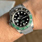 FKM Vulcanized Grey Rubber Strap for Rolex Deployant Buckle