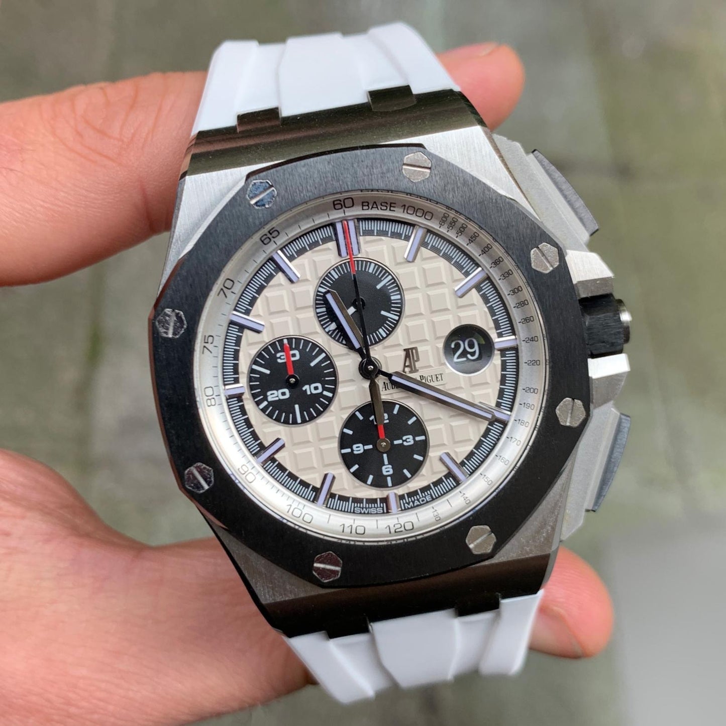 Aspen White Rubber Strap for Audemars Piguet Royal Oak Offshore 44mm