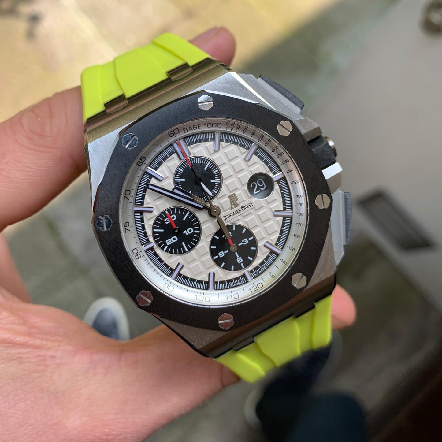 Acid Green Rubber Strap for Audemars Piguet Royal Oak Offshore 44mm