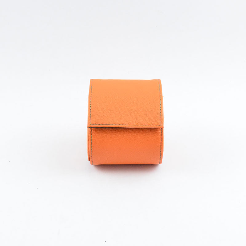 Orange Camo Saffiano Leather Watch Roll