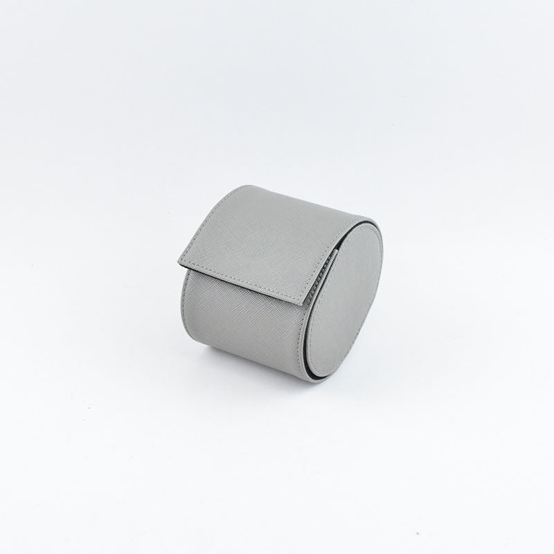 Grey Saffiano Leather Watch Roll