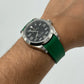 FKM Vulcanized Olive Green Rubber Strap for Rolex Deployant Buckle