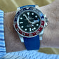 FKM Vulcanized Navy Blue Rubber Strap for Rolex Deployant Buckle