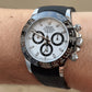 FKM Vulcanized Black Rubber Strap for Rolex Deployant Buckle