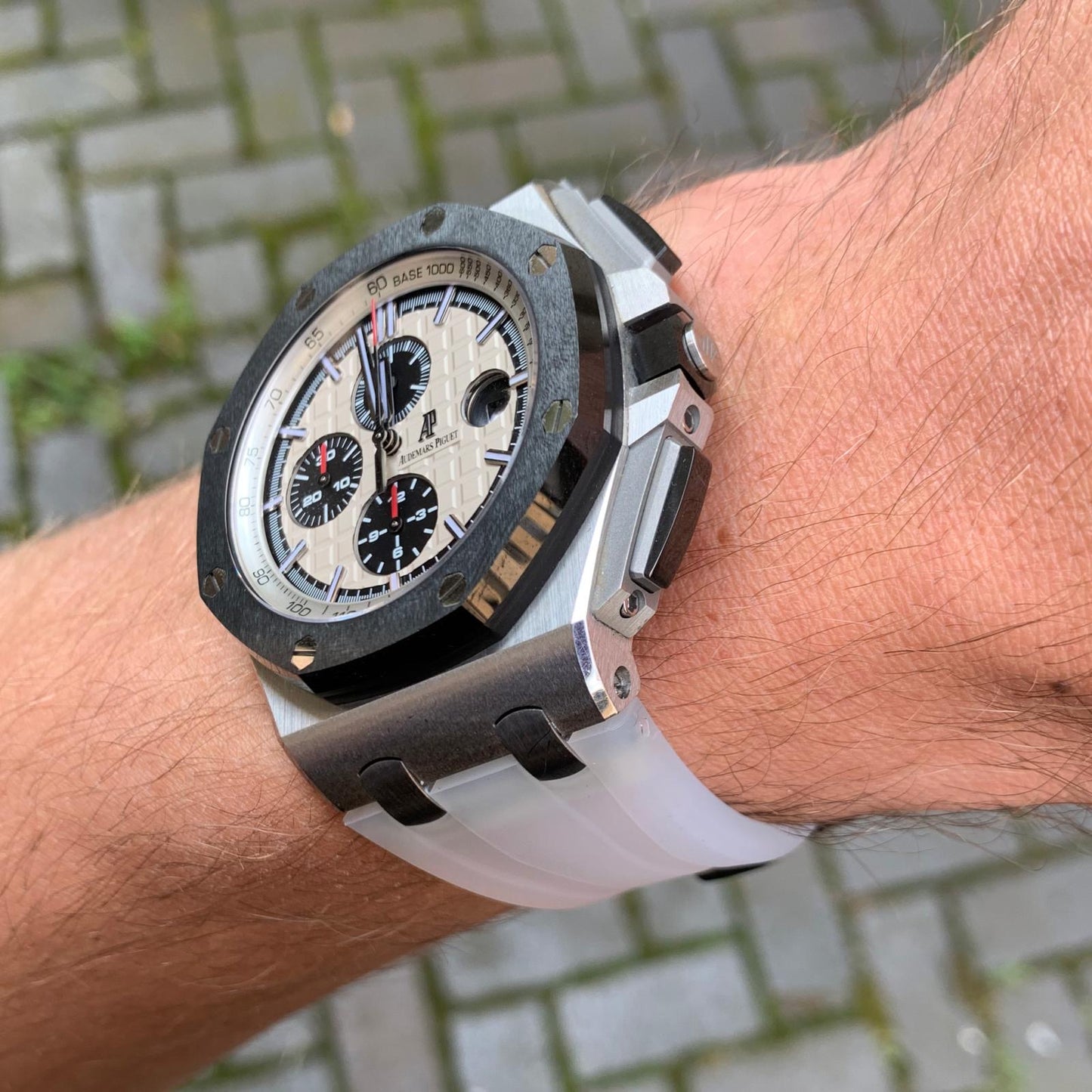 Transparent White Rubber Strap for Audemars Piguet Royal Oak Offshore 44mm