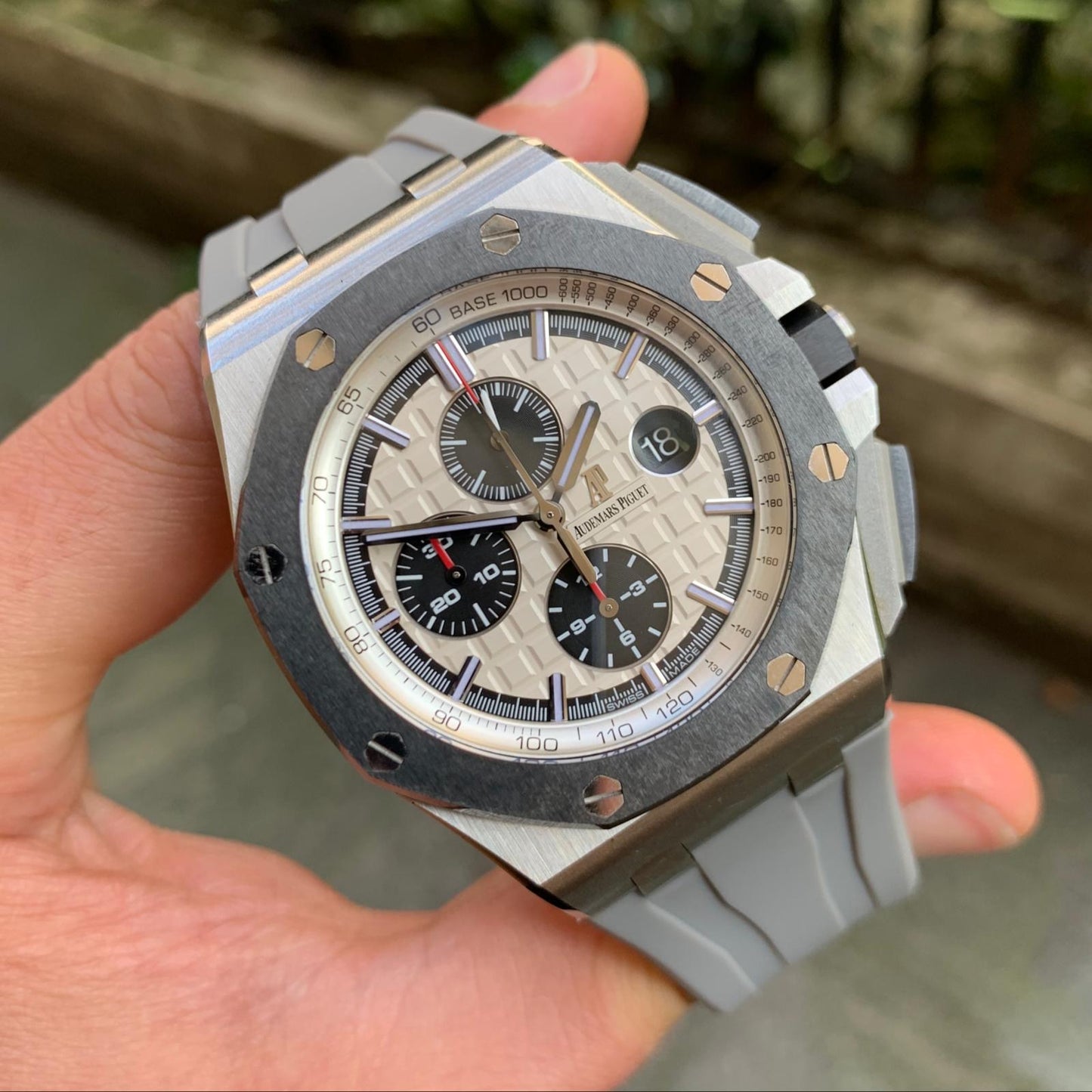 Nardo Grey Rubber Strap for Audemars Piguet Royal Oak Offshore 44mm