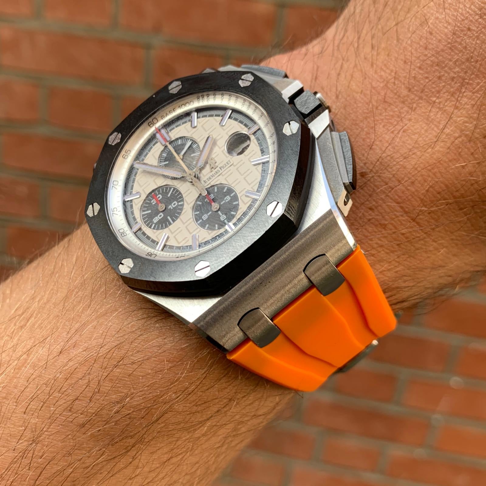 Fresh Orange Rubber Strap for Audemars Piguet Royal Oak Offshore 44mm Audemars Club