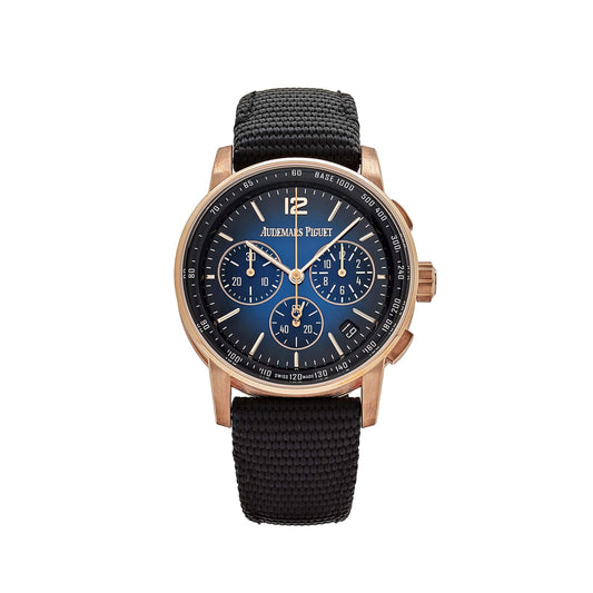 Audemars Piguet Code 11.59 26393OR.OO.A002KB.03 Selfwinding Chronograph Rose Gold Blue Dial (2022)