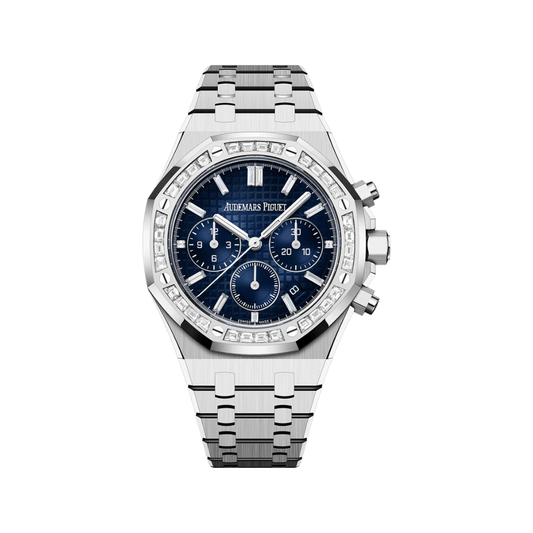 Audemars Piguet Royal Oak Chronograph 26715BC.ZZ.1356BC.01 White Gold Diamond Bezel Smoked-Blue Dial