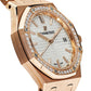 Audemars Piguet Royal Oak 77351OR.ZZ.1261OR.01 'Ladies' Rose Gold White Dial Diamond Bezel (2021)