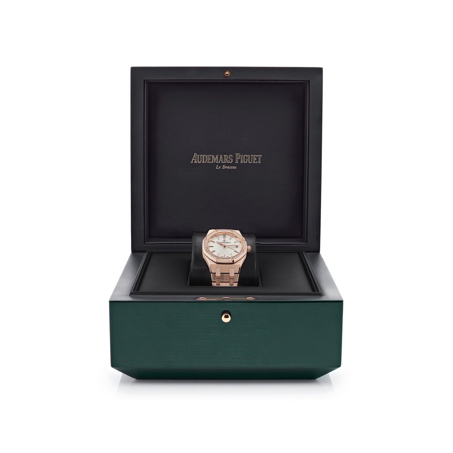 Audemars Piguet Royal Oak 77351OR.ZZ.1261OR.01 'Ladies' Rose Gold White Dial Diamond Bezel (2021)