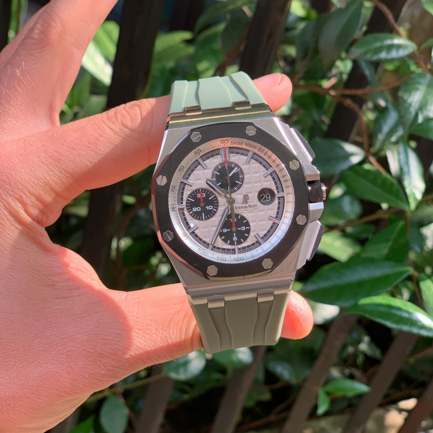 Khaki Green Rubber Strap for Audemars Piguet Royal Oak Offshore 44mm