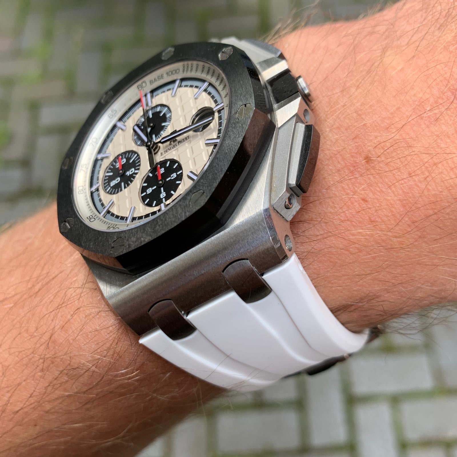 Aspen White Rubber Strap for Audemars Piguet Royal Oak Offshore 44mm Audemars Club