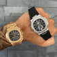 FKM Vulcanized Black Rubber Strap for Patek Philippe Nautilus
