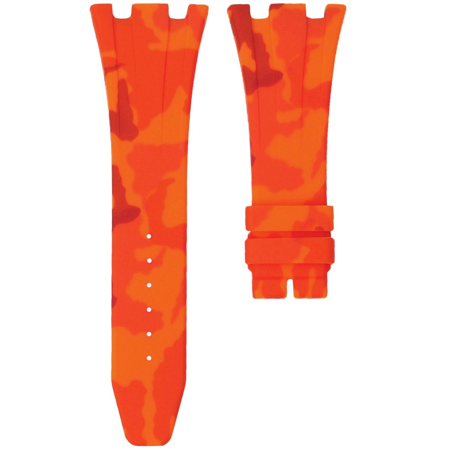 Orange Camo Rubber Strap For Audemars Piguet Royal Oak Offshore 42mm Deployant Clasp