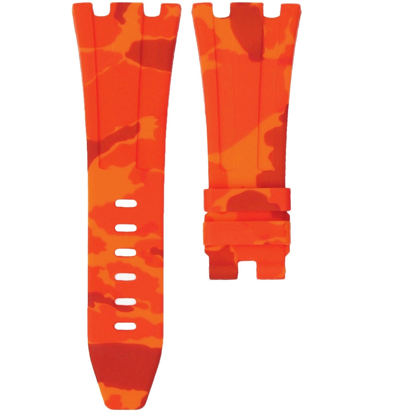 Orange Camo Rubber Strap For Audemars Piguet Royal Oak Offshore 42mm Tang Buckle